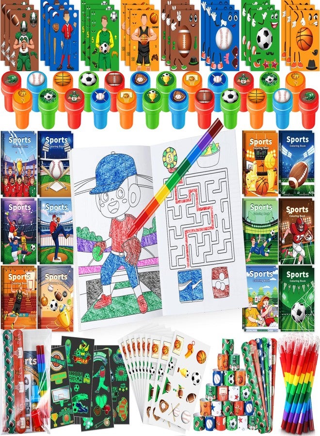 BenLouis 192Pcs Sports Party Favors Football Basketball Soccer Baseball Party Coloring Books Set Bulk for Kids Sports Themed Party Team Gift Goodie Bag Fillers School Classroom games Rewards - Image 1